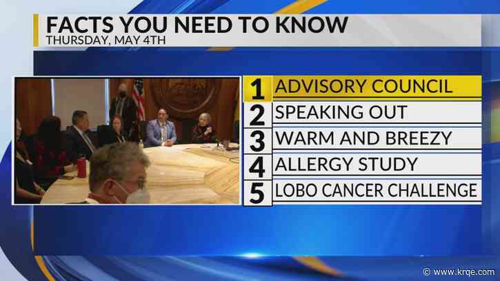 KRQE Newsfeed: First meeting, Speaking out, Warm and breezy, Allergy study, Cancer fundraiser