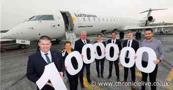 Newcastle Airport welcomes its millionth passenger for 2023 on Lufthansa flight