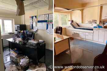 Flood damage to Baldwins Lane Surgery in Croxley Green