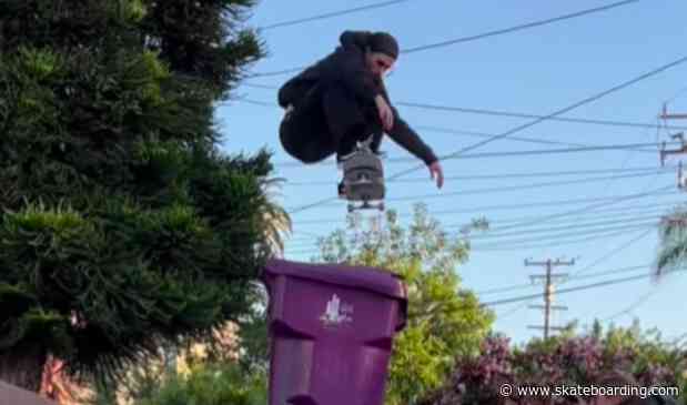 Flying High: Kyle Walker Fearlessly Blasts Over Two Stacked Trash Containers With Room To Spare