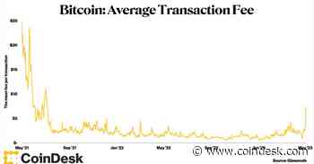 Bitcoin’s Frenzy of Activity Pushes Average Transaction Fee Over $7, Nearly 2-Year High