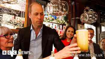 William and Kate hop on Elizabeth line to London pub and learn to pull pints