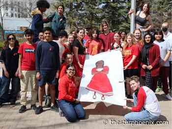 Saskatoon students raise awareness of Red Dress Day