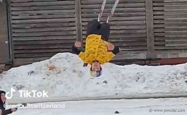 Skier Attempts Risky Backflip On Cross-Country Skis