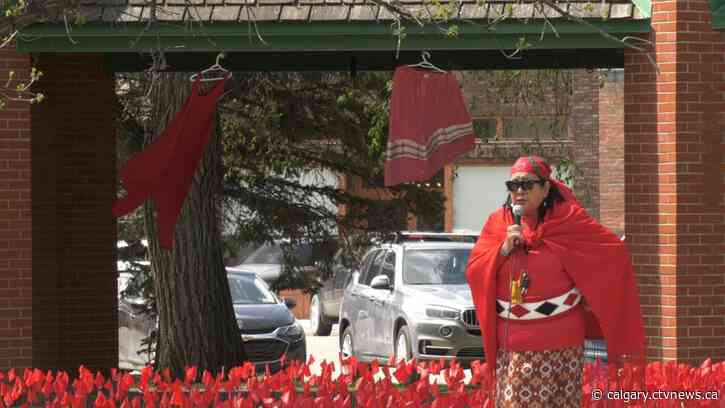 'Opportunity to create awareness': Dozens gather for Red Dress Day in Lethbridge