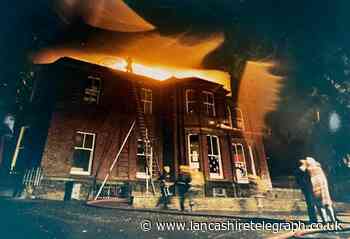 Dramatic photo shows Blackburn school going up in flames