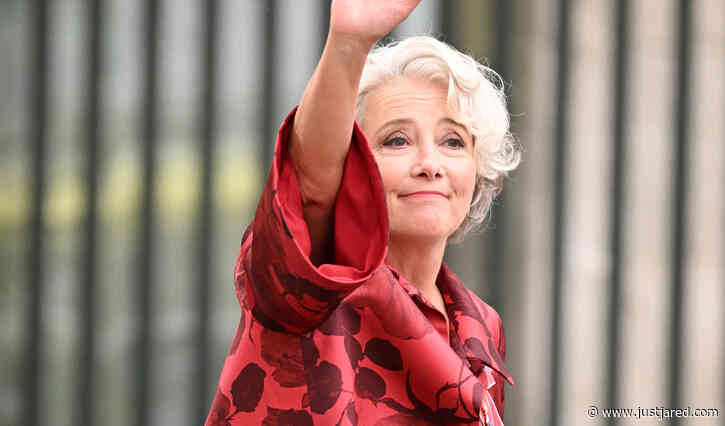 Emma Thompson Spotted Arriving at King Charles' Coronation with Husband, 'The Crown' Actor Greg Wise (Photos)