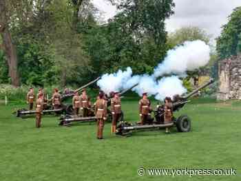 21-gun salute in York's Museum Gardens marks King's Coronation