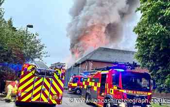 Huge fire at retail shopping centre in Blackburn