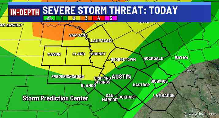 Isolated storms possible tonight, Sunday