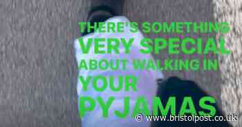 Carol Vorderman wanders around Clifton in her pyjamas