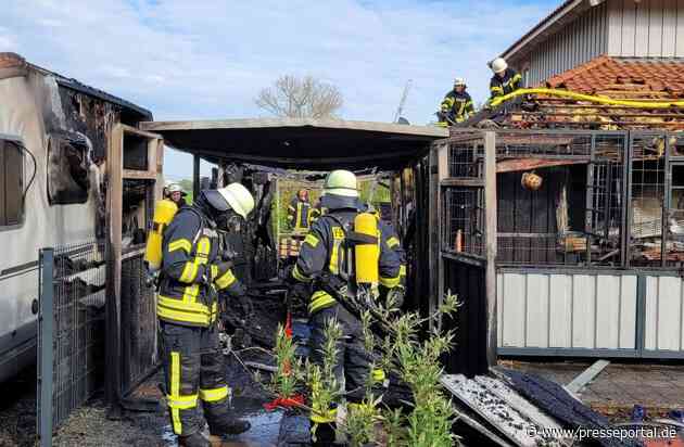 POL-STD: Feuer in Burweg greift von Schuppen auf Wohnmobil und Haus über - 350.000 Euro Sachschaden