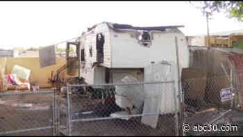 Body and dog found following travel trailer fire in central Fresno, officials say