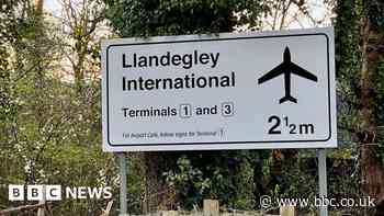 Powys: Spoof £25,000 airport sign makes a welcome return