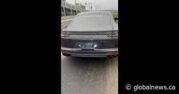 Driver charged for using licence plate concealing device on sportscar in Milton