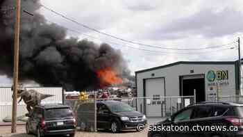 Fire breaks out at Saskatoon metal recycling business