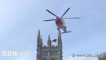 Woman rescued from top of church tower in Cornwall