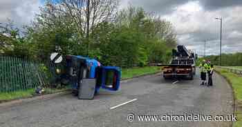 One taken to hospital after two-vehicle crash on A182 at Shiney Row near Houghton le Spring