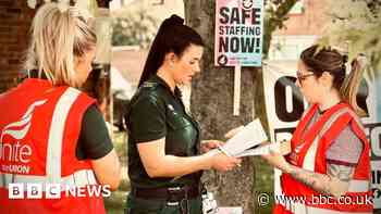 Ambulance staff walk out in south-east England