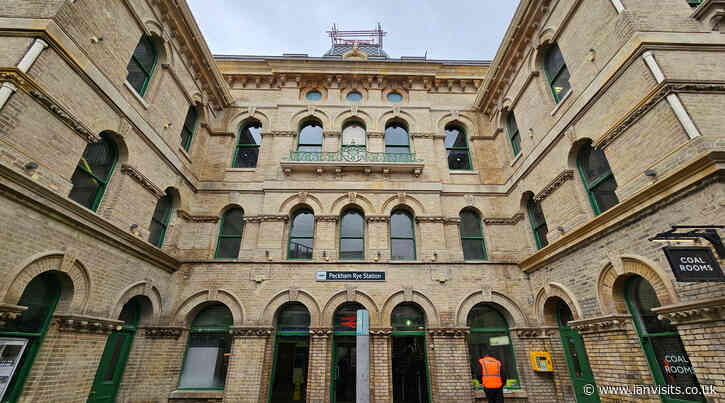 Peckham Rye station restoration topped out with golden finials