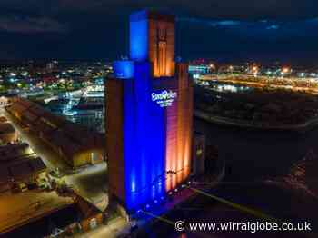 Light display part of Wirral's Eurovision 2023 welcome