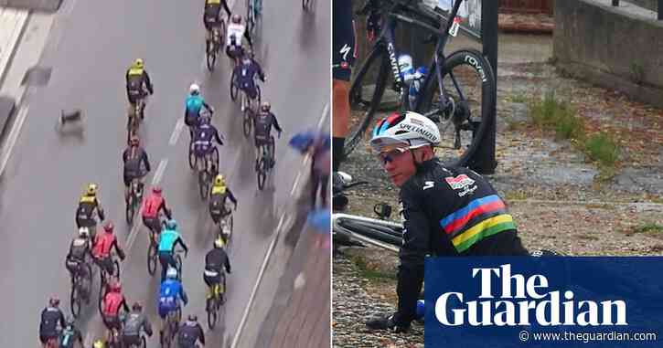 Lost lead? Remco Evenepoel is brought down by stray dog at Giro d’Italia