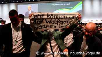 Tortenwurf und Nacktprotest auf Volkswagen-Hauptversammlung