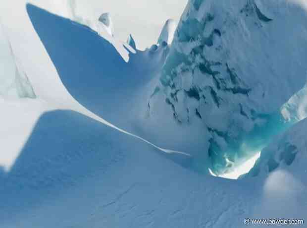 Skier Takes Run Through Gorgeous Norwegian Glacial Formation