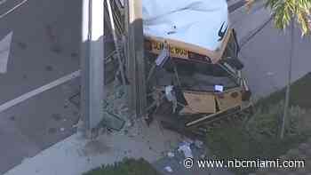 School Bus Crashes Into Pole in Southwest Miami-Dade