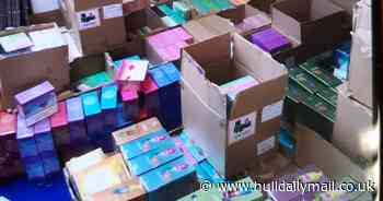 The huge haul of illegal vapes seized by police from Hull shop