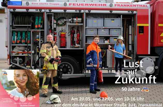 FW Frankenthal: Feuerwehr Frankenthal beteiligt sich an der Aktion - "Lust auf Zukunft" bei dem dm-drogerie markt in Frankenthal