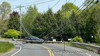 Car Brings Down Pole, Wires in East Windsor