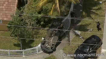 1 Hospitalized After Rollover Wreck in North Miami Beach Under Investigation