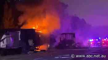 Three-truck crash closes part of the Pacific Highway near Kempsey, NSW