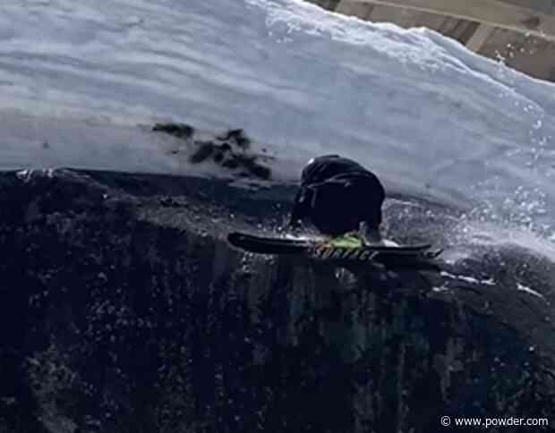 Daredevil Risks Breaking Skis By Attempting Dangerously Rocky Run
