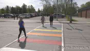 Rainbow crosswalk connects a community to Springwater Township