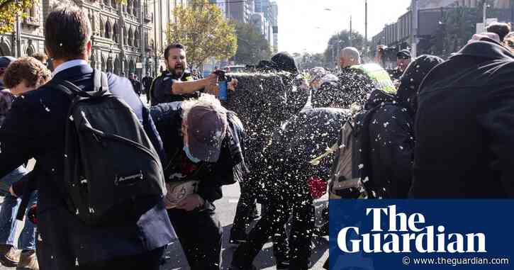 Neo-Nazis clash with police and counter-protesters at anti-immigration rally in Melbourne