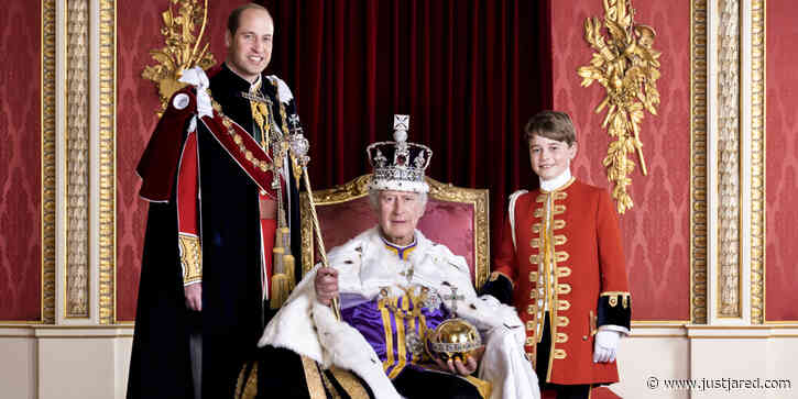 King Charles III & Heirs To The Throne Prince William & Prince George Pose In New Coronation Portrait