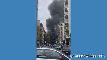 WATCH:  Van explodes in central Milan, causing fire