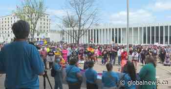 ‘We know it saves lives:’ hundreds go to N.B. rally against review of LGBTQ policy
