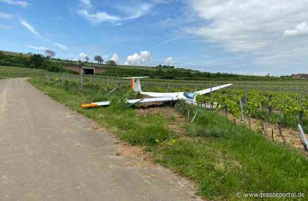 POL-PDNW: PI Grünstadt - Notlandung eines Segelflugzeugs im Wingert