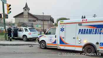 Saskatoon ambulance totaled after collision with SUV