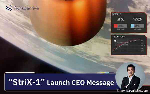 Synspective’s Third SAR Satellite “StriX-1” Successfully Reaches Its Target Orbit