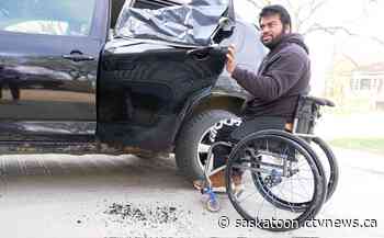 'My wings have been chopped off': Sask. man desperate to find stolen wheelchair-scooter