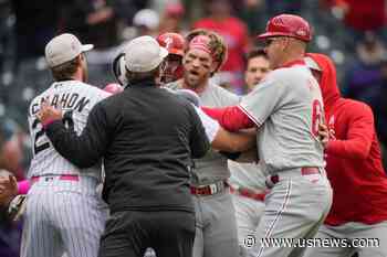 Phillies' Bryce Harper Ejected After Charging Rockies Dugout