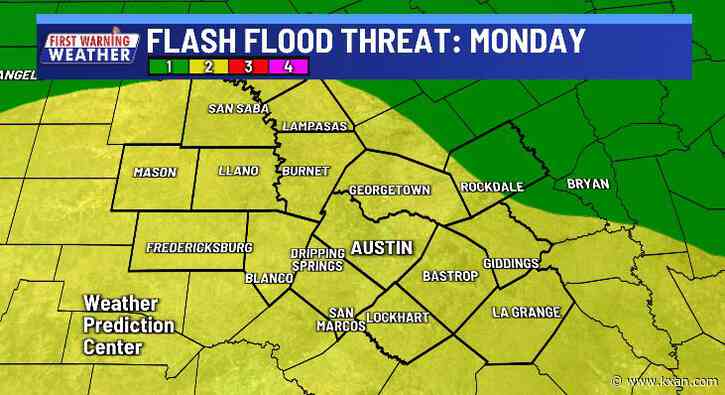 Flash flood risk returns for Monday