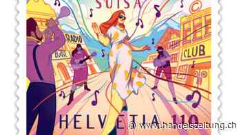 Animierte Briefmarke spielt mithilfe von Handy-App Musik