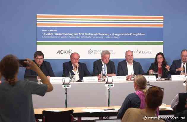 15 Jahre Hausarztvertrag der AOK Baden-Württemberg - eine gesicherte Erfolgsbilanz: Chronisch Kranke werden besser und wirtschaftlicher versorgt und leben länger