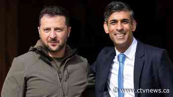 U.K. promises more missiles, attack drones for Ukraine as Zelenskyy meets Sunak on European tour