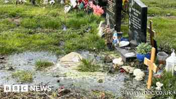 Clacton-on-Sea: Widow's anger over flooded cemetery